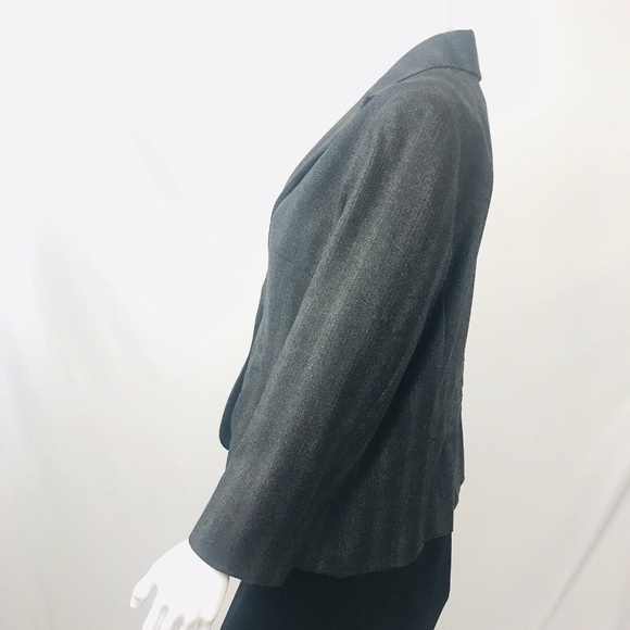 Lida Baday Designer Blazer Luxury Jacket 14 Stripe Gray Dark Academia University - Picture 7 of 8